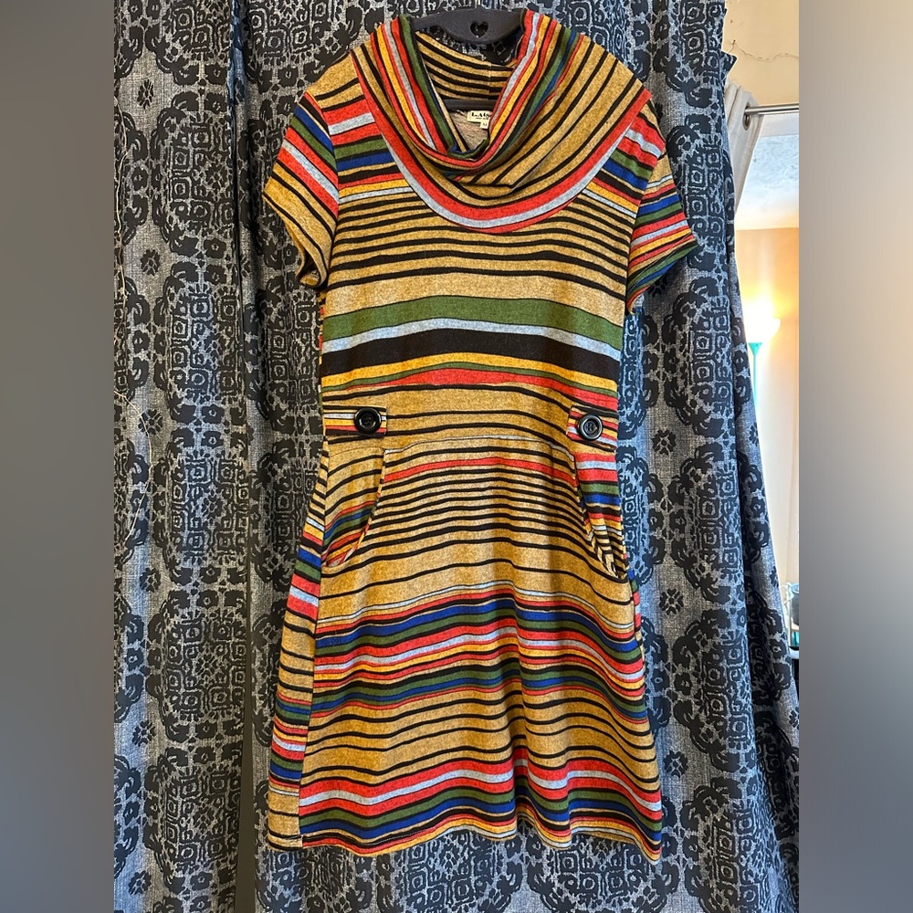 LA Soul knit striped dress size medium